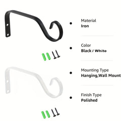 1pc Hanging Plant Bracket 18 54 Cm Plant Hanger Iron Indoor Outdoor Wall Mount