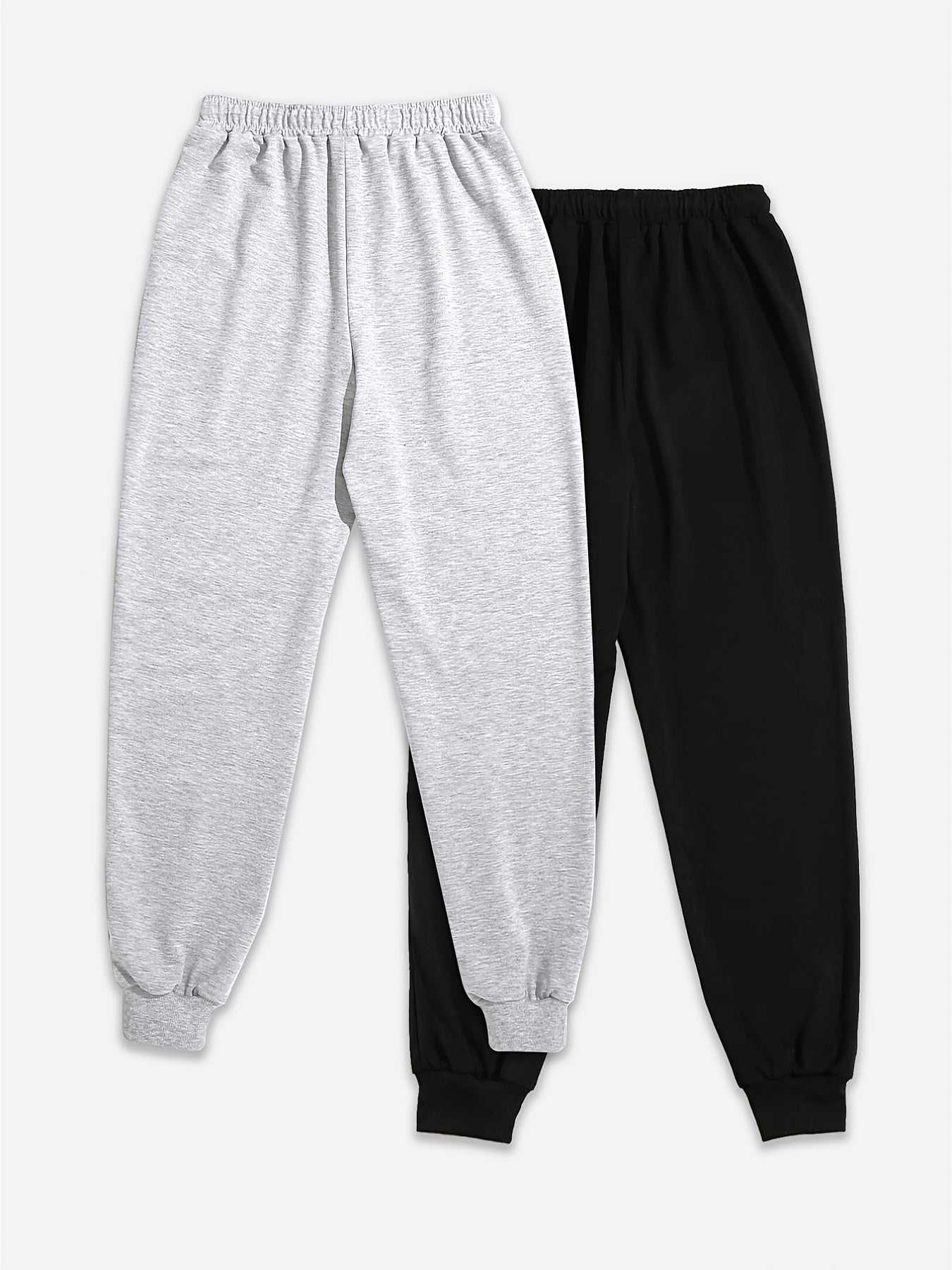 2 Pack Plus Size Sports Pants Women's Plus Butterfly Print Elastic Drawstring