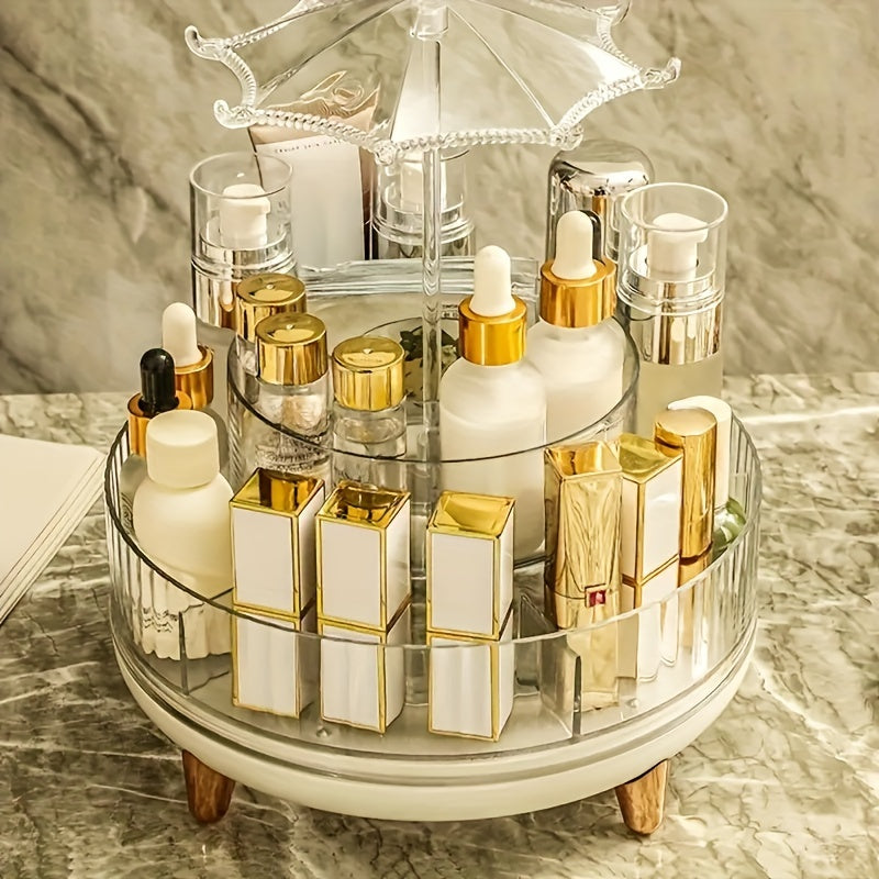 360 Rotating Makeup Organizer Spinning Cosmetic Storage Display Case