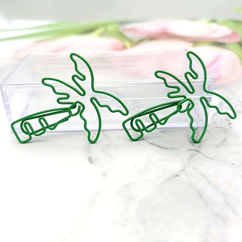 20pcs Mixed Coconut Tree Christmas Tree Paper Clips Metal Office Binding