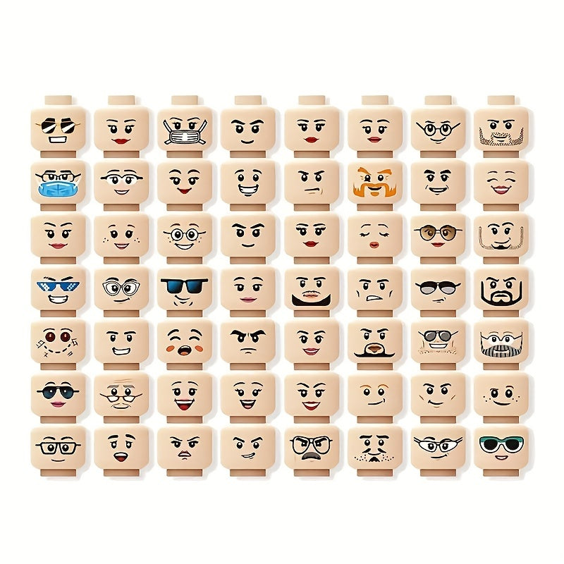 56pcs Emotion Building Block Toys Human Head Block Puzzle