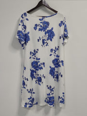 Women's Plus Floral Print Short Sleeve Dress with Pockets