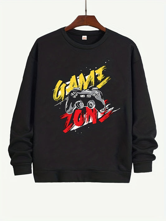 Boys GAME ON Letter Print Pullover Sweatshirt