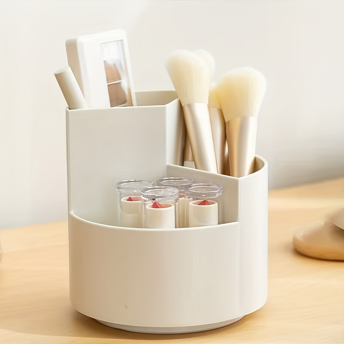 3 Compartment Makeup Brush Holder Organizer