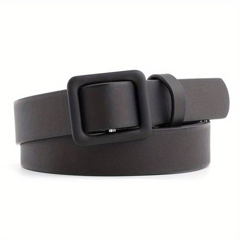 Square Buckle Thin Belts Candy PU Leather Belt Casual Women Dress Accessories