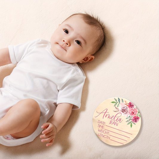 Wooden Birth Announcement Sign Baby Announcement Sign Newborn Sign