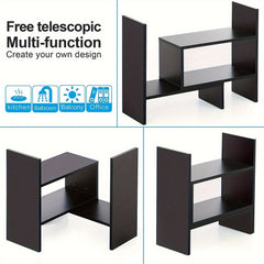 Desktop Bookshelf Office Retractable Storage Bookcase