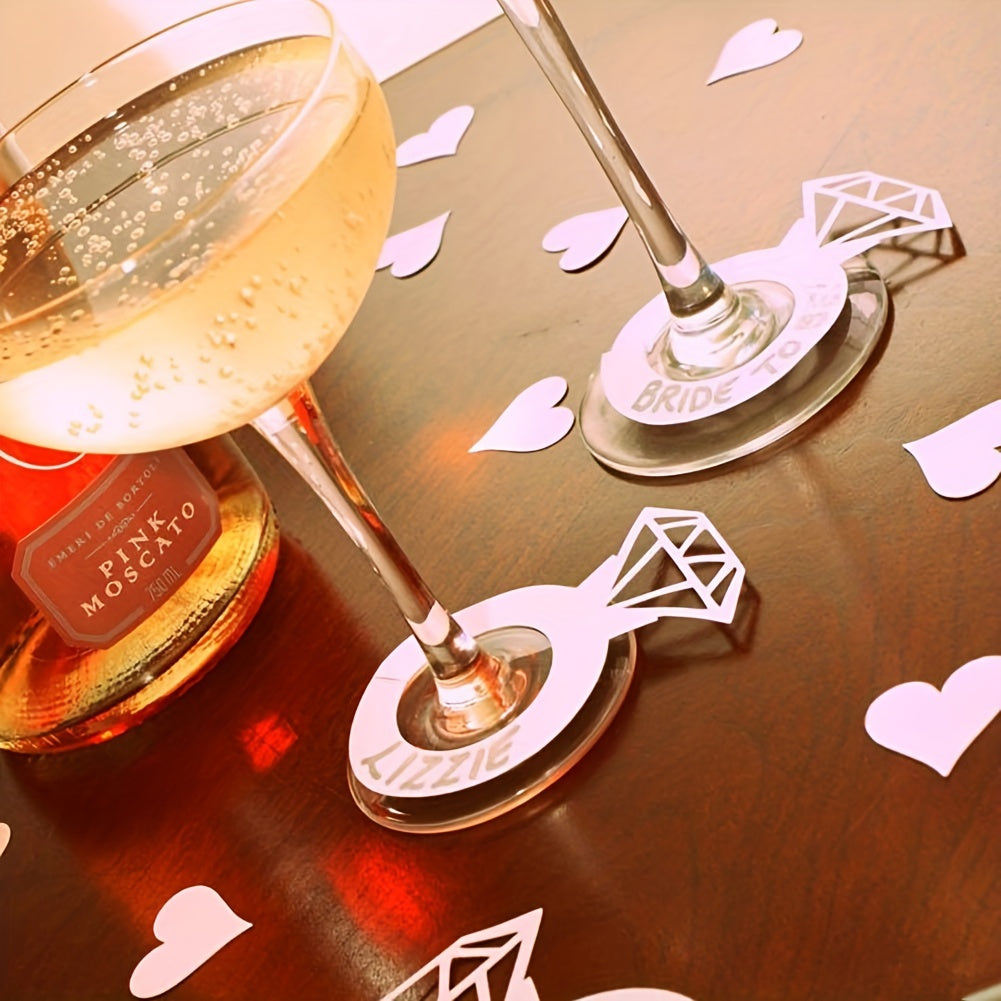 12pcs Diamond Ring Table Card Cup Card for Wedding Party