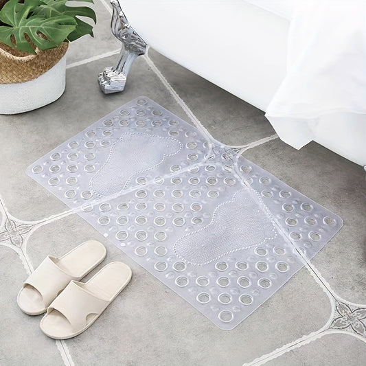 Anti-Slip Shower Stall Mat With Drain Holes & Suction Cup
