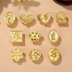 10pcs Seal Stamp Head Embossed Seal Head Retro Envelope Wax Seal Head