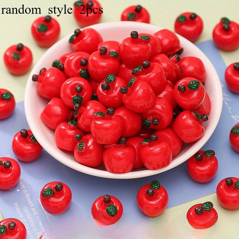 2pcs 3D Tomato Food DIY Keychain Car Desktop Ornament Toy