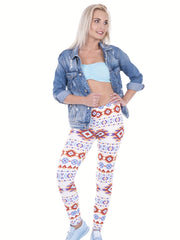 Boho Geometric Print High Waist Leggings