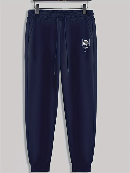 Hat Print Men's Pants Drawstring Sweatpants Casual Trousers Spring Autumn