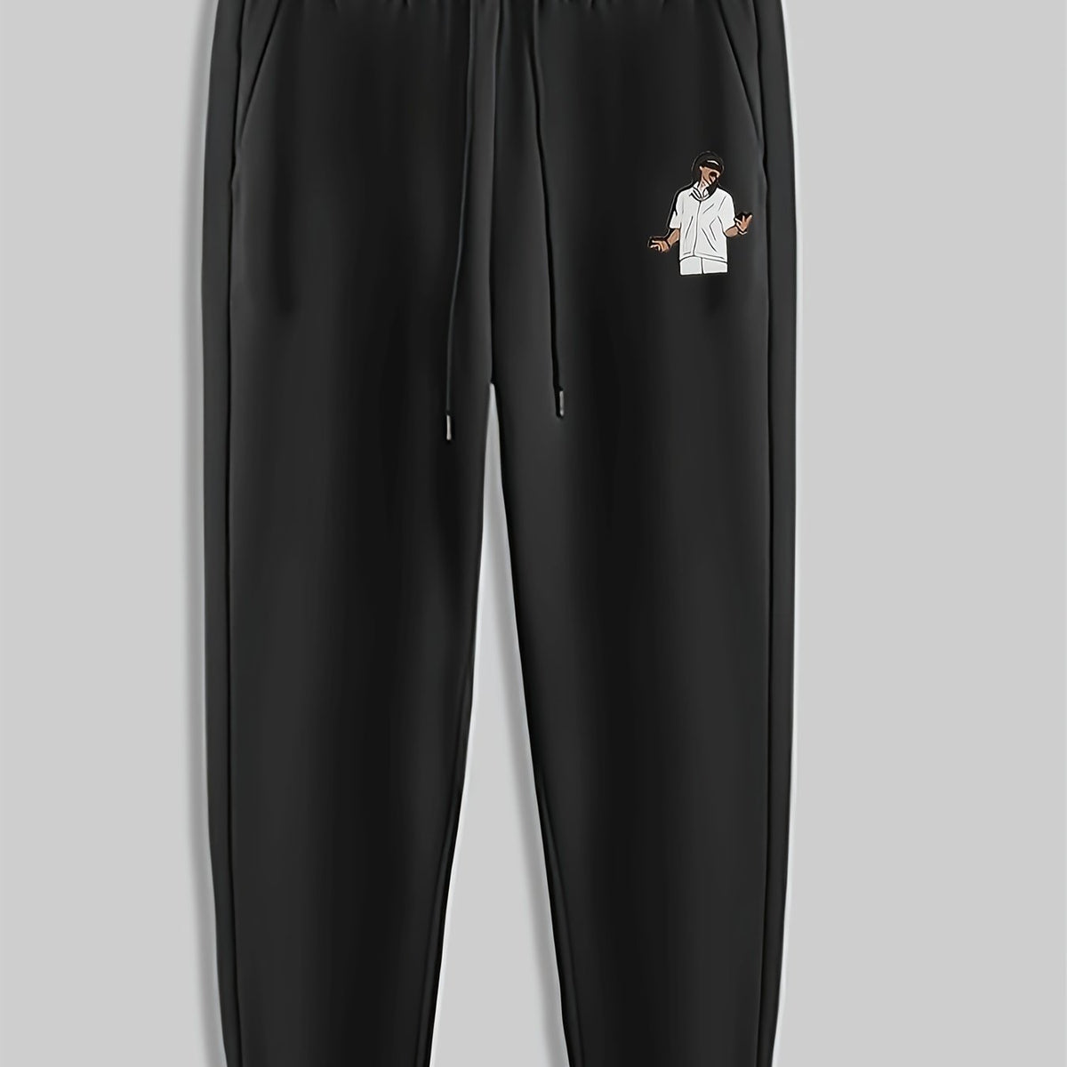Cartoon Man Print Men's Pants Drawstring Sweatpants Loose Casual Trousers