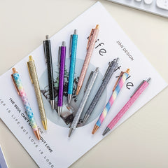 10pcs Metal Ballpoint Pen Retractable for School Office Writing