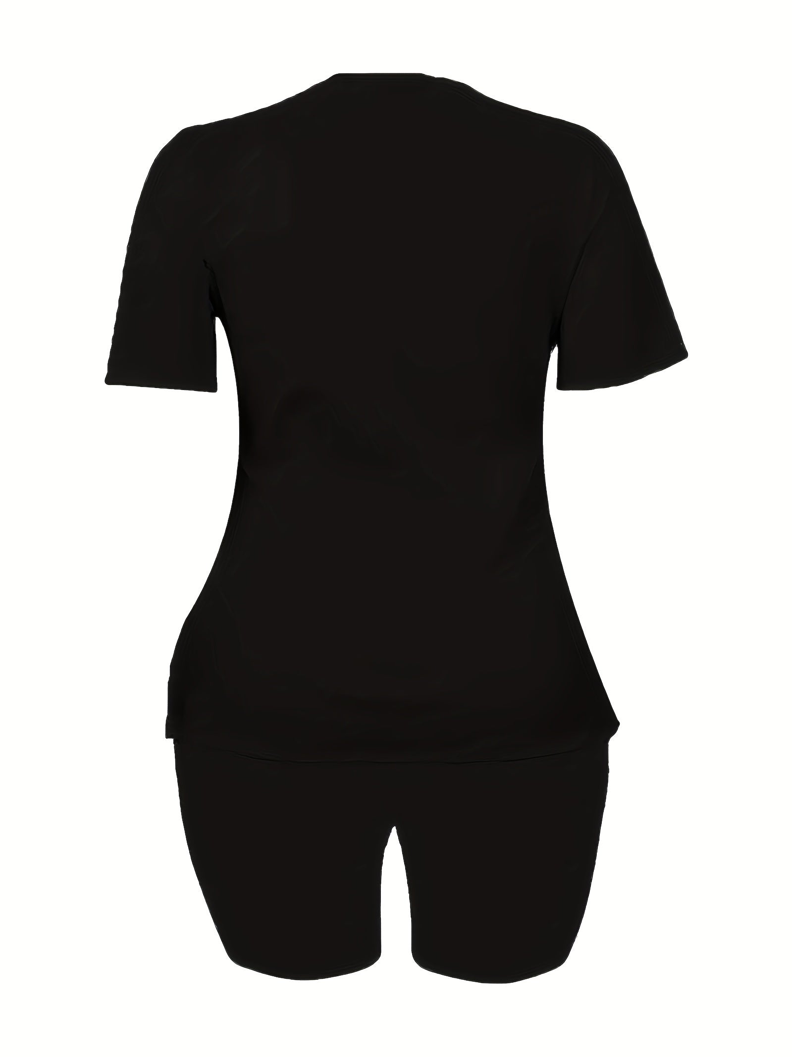Casual 2pc Set Portrait Print Tee & Biker Shorts