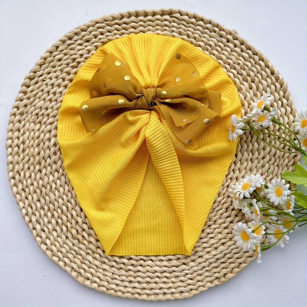 Baby Spring Summer Thin Headband Soft Bow Hat for Infants and Newborns