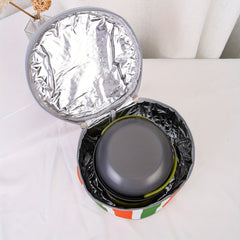 Large Capacity Round Insulated Lunch Bag for Picnic