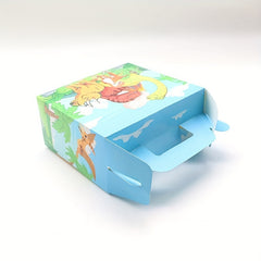 6pcs Dinosaur Theme Gift Bags Carboard Treat Boxes Snack Gable Boxes