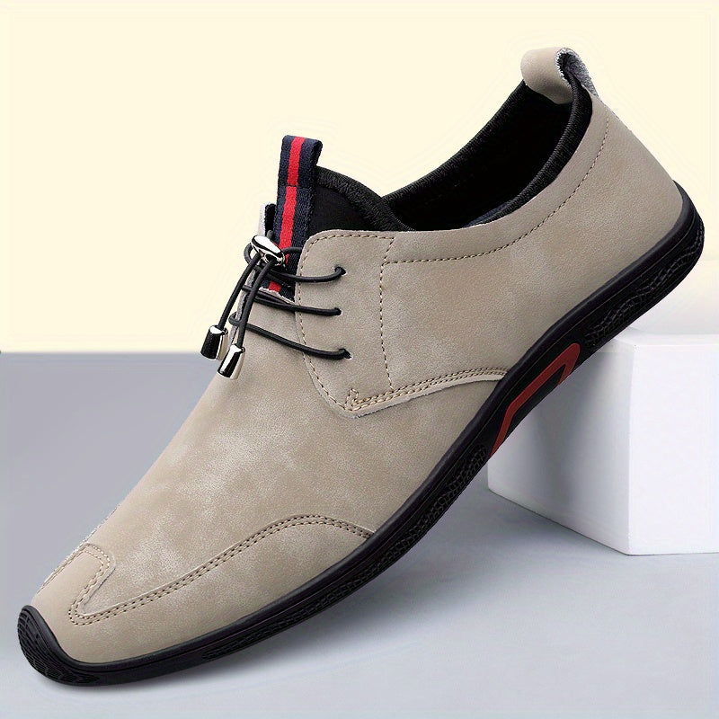 Men's Leather Slip-On Loafers w/ Draw String - Assorted Colors