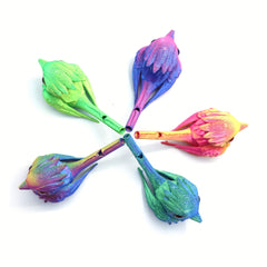 Colorful 3D Printed Whistling Bird Figurines with Realistic Eyes