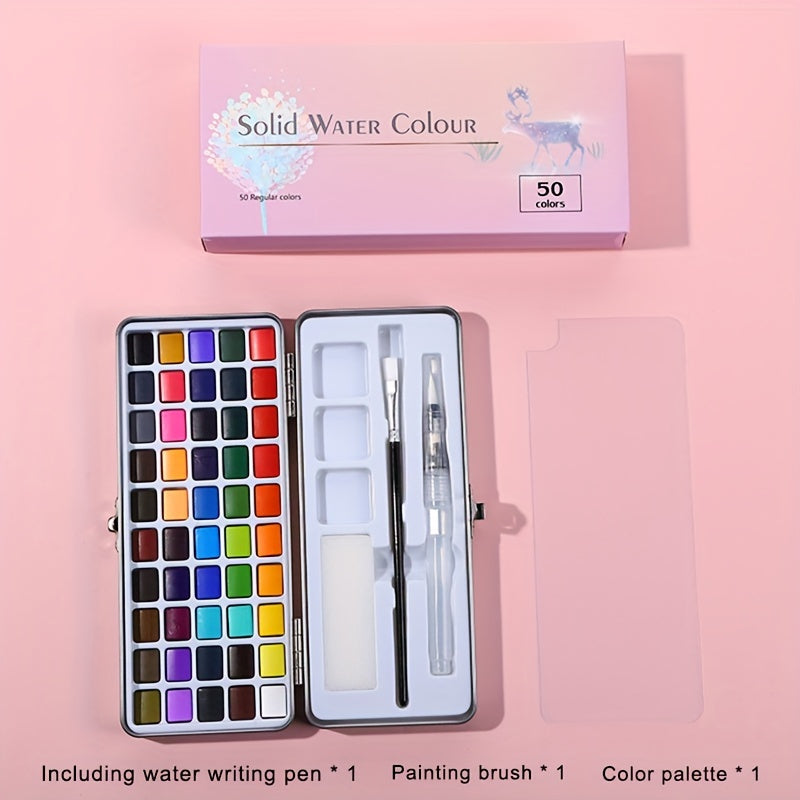 Watercolor Pigments Set 90 Colors Portable Solid Pearl Metal Art Painting