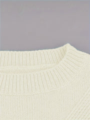  Solid Long Sleeve Round Neck Sweater
