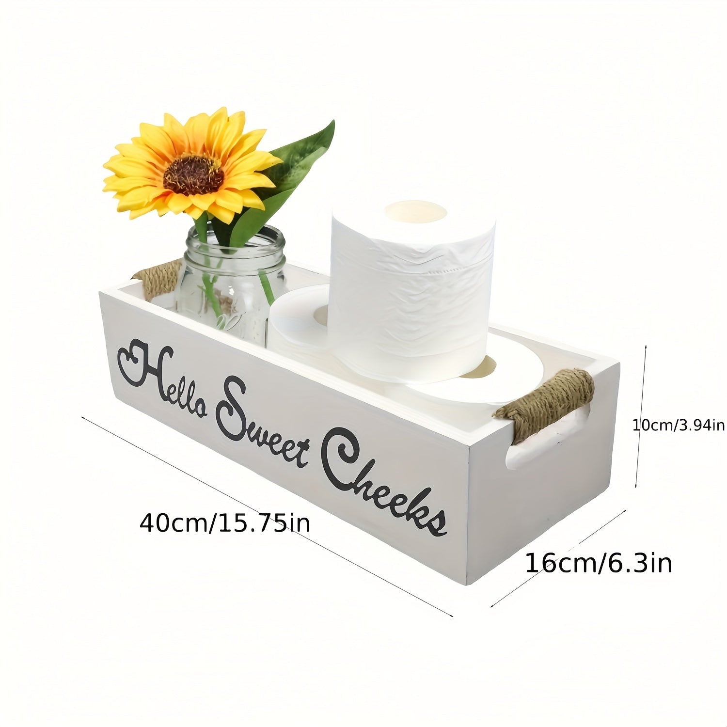 Toilet Tank Storage Box Wooden Bathroom Decor Box Rustic Toilet Paper Storage