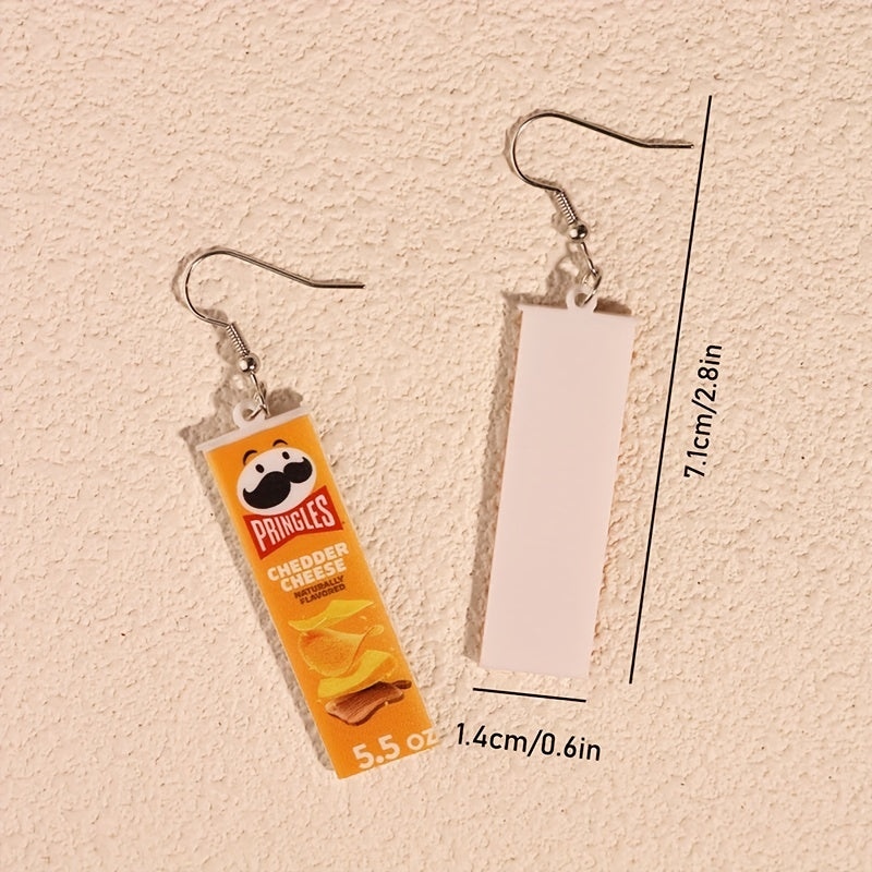 Funny Biscuit Chip Chocolate Dangle Earrings Acrylic Jewelry
