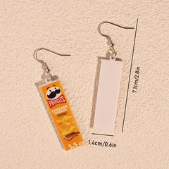 Funny Biscuit Chip Chocolate Dangle Earrings Acrylic Jewelry