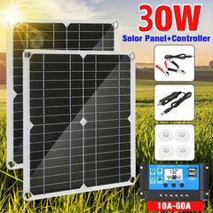 1pc 30W Solar Panel Kit Charge Car Yacht RV Boat & More