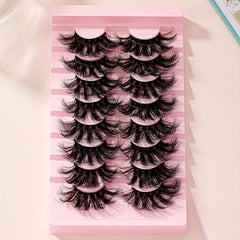 25mm 8 Pair False Eyelashes 9D Cat Eye Fluffy Soft Lashes Thick Faux Mink