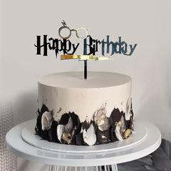 Magical Wizard Bday Cake Topper Harry Happy Birthday Cake Topper