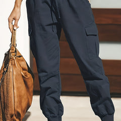  Solid Cargo Pants With Pockets