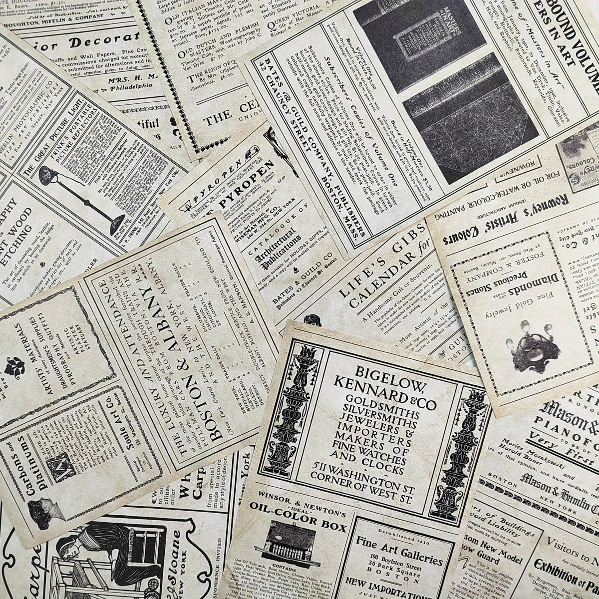 10pcs Vintage Newspaper Scrapbook Papers DIY Crafts