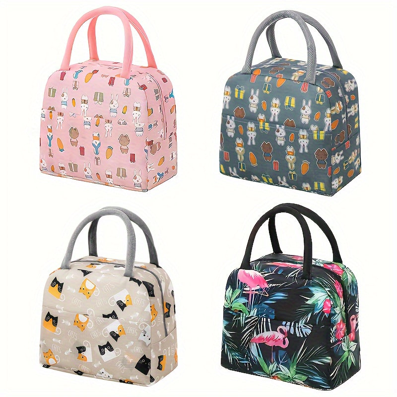 Animal Printed Insulated Lunch Box Cooler Bag for Office School Picnic Beach Cam