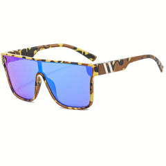 Men's Outdoor Cycling Sunglasses Large Frame Colorful One-piece Sunglasses