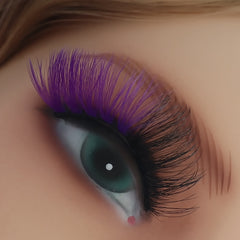 Colorful False Eyelashes Thick Curling 16mm Fluffy Wispy False Eyelashes