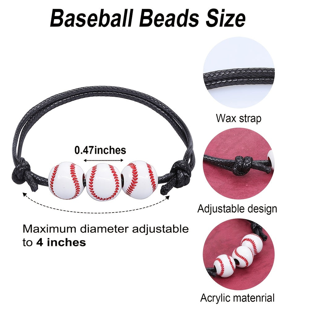 Adjustable Ball Shape Sports Bracelets with Charm