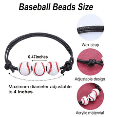 Adjustable Ball Shape Sports Bracelets with Charm