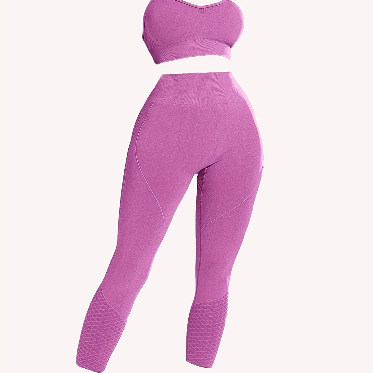 Argyle Pattern Cami Bras & Butt Lifting Leggings 2pcs Set