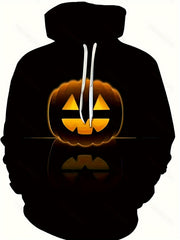 Halloween Pumpkin Pattern Print Hoodies For Men