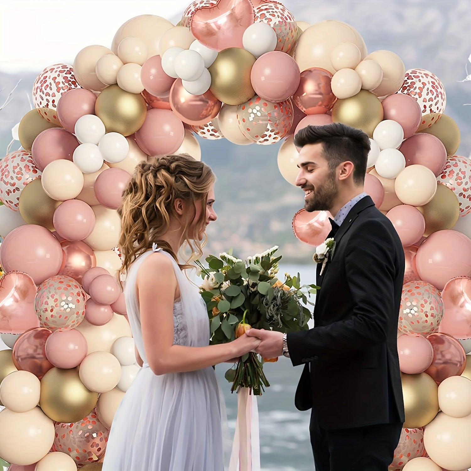 153pcs Boho Blush Balloon Garland Arch Set