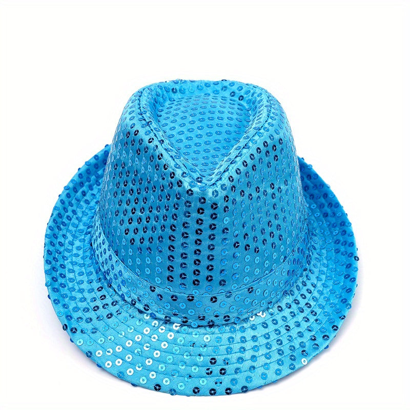 Mens Wide Brim Fedora Hat Sequins