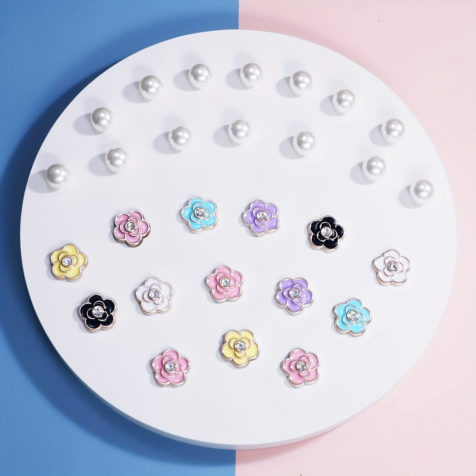 26pcs Pearl & Flower Shoe Charms For Clogs Garden Shoes DIY Accessories