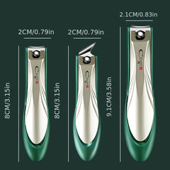3pcs Anti Splash Nail Clippers Set for Manicure Pedicure
