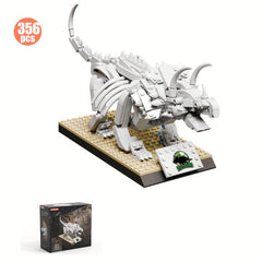 Museum Dinosaur Building Blocks Set - Triceratops Stegosaurus T Rex Fossils