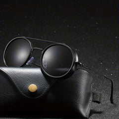 Men's Round Metal Sunglasses Driving Outdoor Glasses UV400