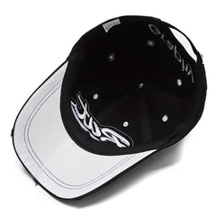 Letter Embroidery Ripped Baseball Cap Candy Cotton Sun Hat Lightweight Unisex