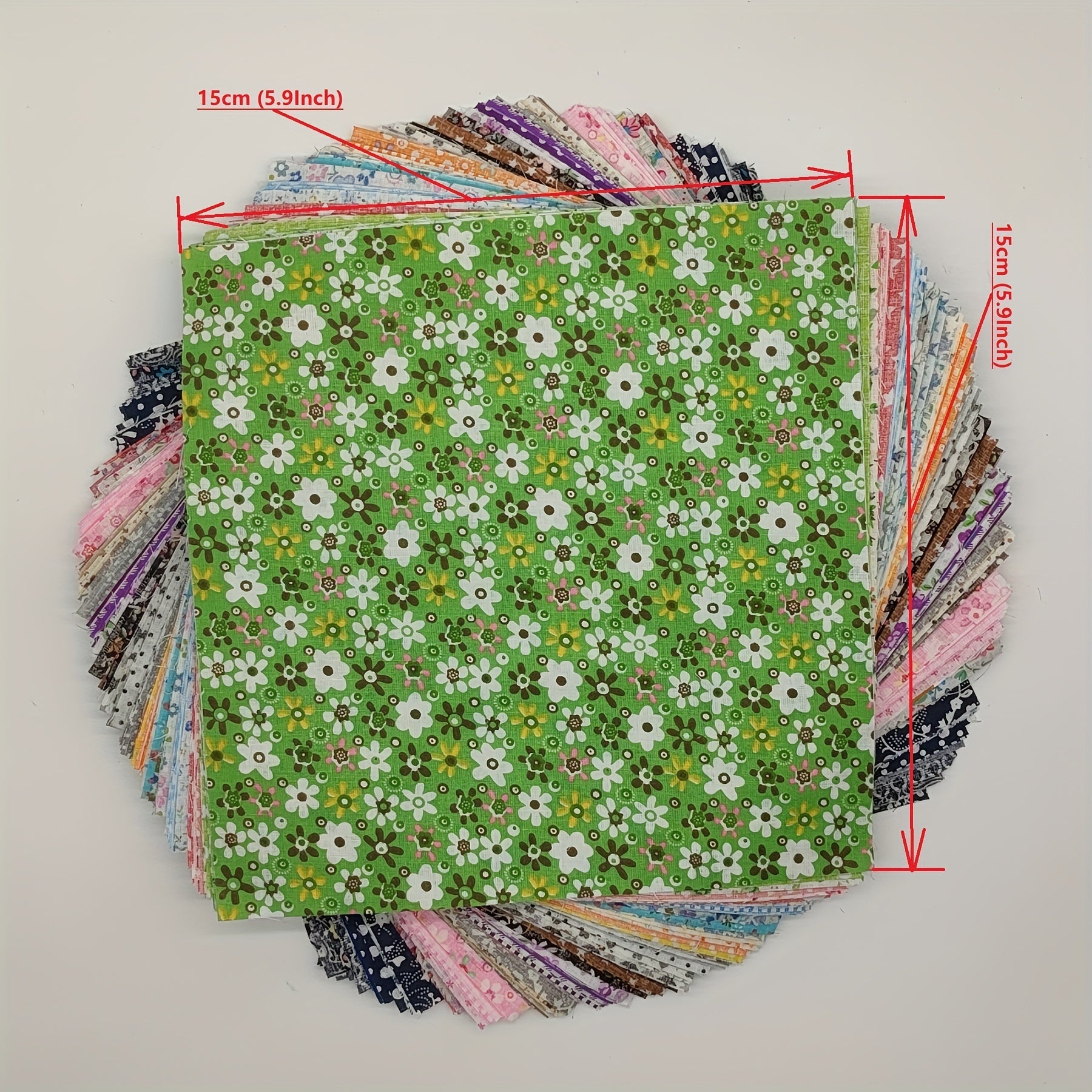100pcs Cotton Patchwork Fabric Flowers for Sewing Quilting Crafting